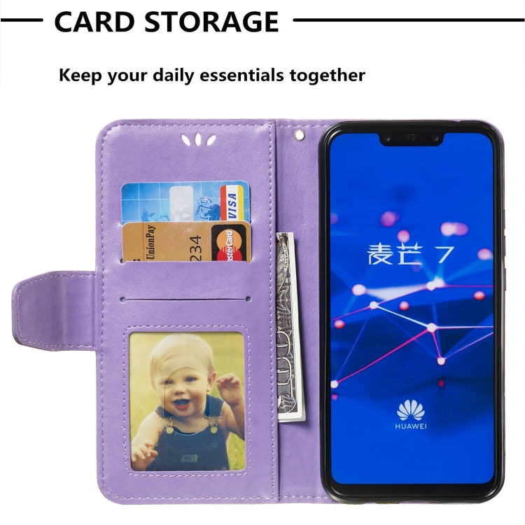 Pressed Printing Mermaid Anchor Pattern Horizontal Flip PU Leather Case for Huawei Mate 20 Lite / Maimang 7, with Holder & Card Slots & Wallet & Photo Frame