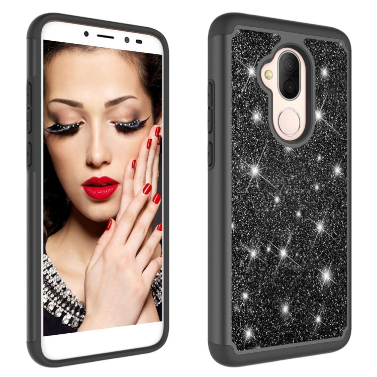 Glitter Powder Contrast Skin Shockproof Silicone + PC Protective Case for Alcatel 7 (2018) / Alcatel Revvl 2 Plus (2018) / Alcatel 7 Folio