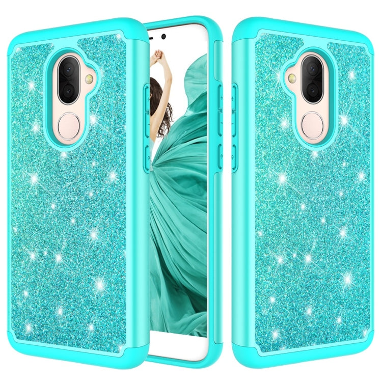 Glitter Powder Contrast Skin Shockproof Silicone + PC Protective Case for Alcatel 7 (2018) / Alcatel Revvl 2 Plus (2018) / Alcatel 7 Folio
