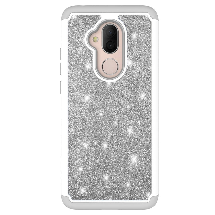 Glitter Powder Contrast Skin Shockproof Silicone + PC Protective Case for Alcatel 7 (2018) / Alcatel Revvl 2 Plus (2018) / Alcatel 7 Folio