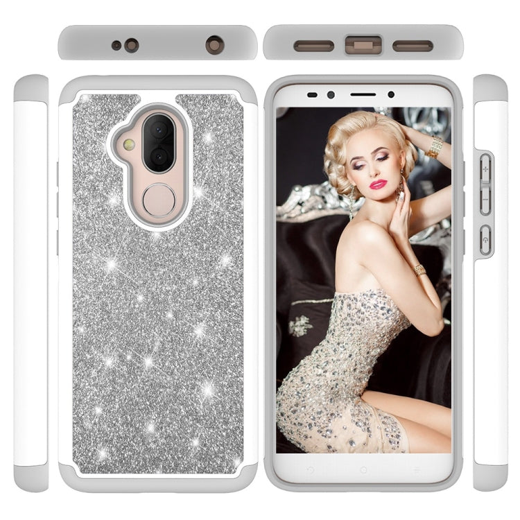 Glitter Powder Contrast Skin Shockproof Silicone + PC Protective Case for Alcatel 7 (2018) / Alcatel Revvl 2 Plus (2018) / Alcatel 7 Folio