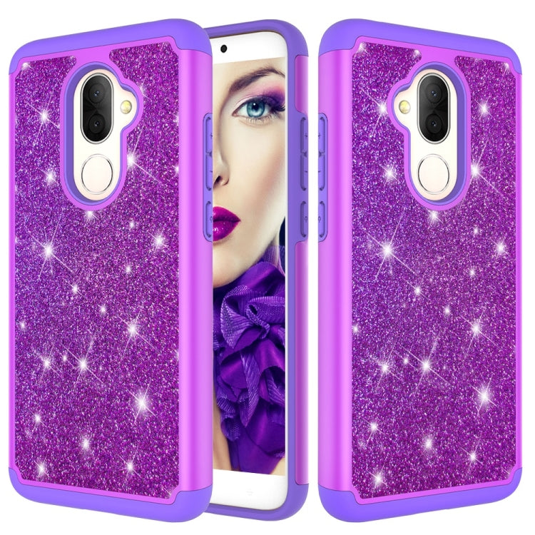 Glitter Powder Contrast Skin Shockproof Silicone + PC Protective Case for Alcatel 7 (2018) / Alcatel Revvl 2 Plus (2018) / Alcatel 7 Folio