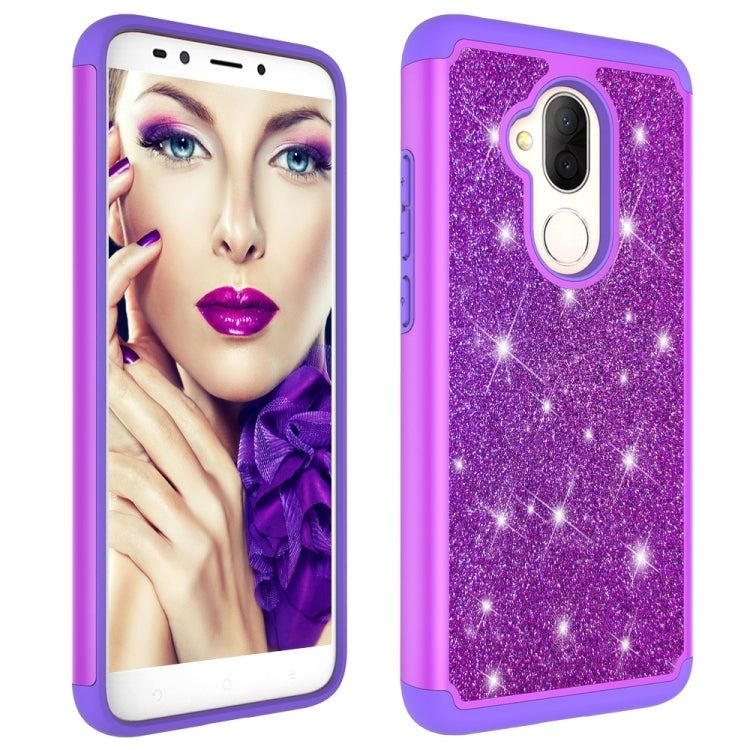 Glitter Powder Contrast Skin Shockproof Silicone + PC Protective Case for Alcatel 7 (2018) / Alcatel Revvl 2 Plus (2018) / Alcatel 7 Folio