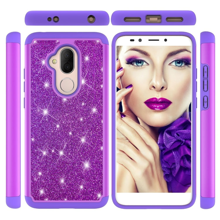 Glitter Powder Contrast Skin Shockproof Silicone + PC Protective Case for Alcatel 7 (2018) / Alcatel Revvl 2 Plus (2018) / Alcatel 7 Folio