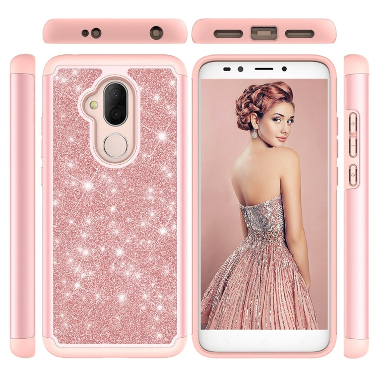Glitter Powder Contrast Skin Shockproof Silicone + PC Protective Case for Alcatel 7 (2018) / Alcatel Revvl 2 Plus (2018) / Alcatel 7 Folio