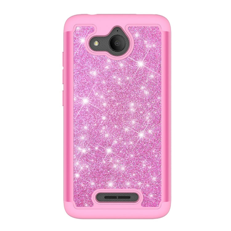 Glitter Powder Contrast Skin Shockproof Silicone + PC Protective Case for Alcatel Tetra