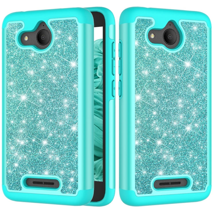 Glitter Powder Contrast Skin Shockproof Silicone + PC Protective Case for Alcatel Tetra