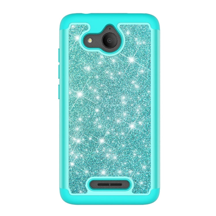 Glitter Powder Contrast Skin Shockproof Silicone + PC Protective Case for Alcatel Tetra