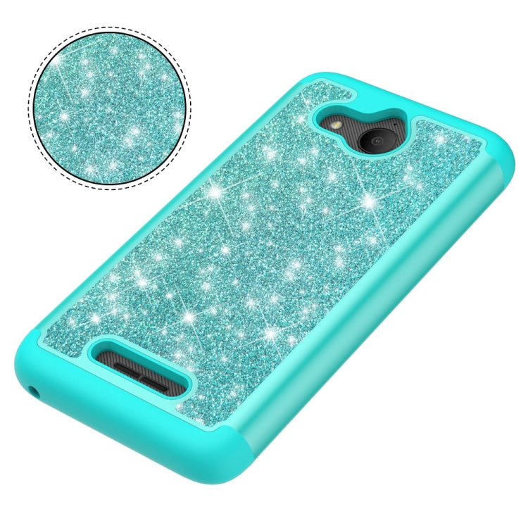 Glitter Powder Contrast Skin Shockproof Silicone + PC Protective Case for Alcatel Tetra