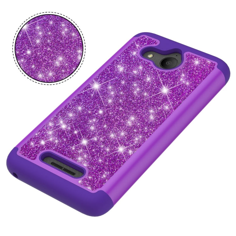 Glitter Powder Contrast Skin Shockproof Silicone + PC Protective Case for Alcatel Tetra