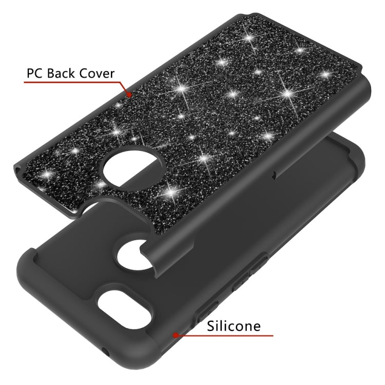 Glitter Powder Contrast Skin Shockproof Silicone + PC Protective Case for Google Pixel 3