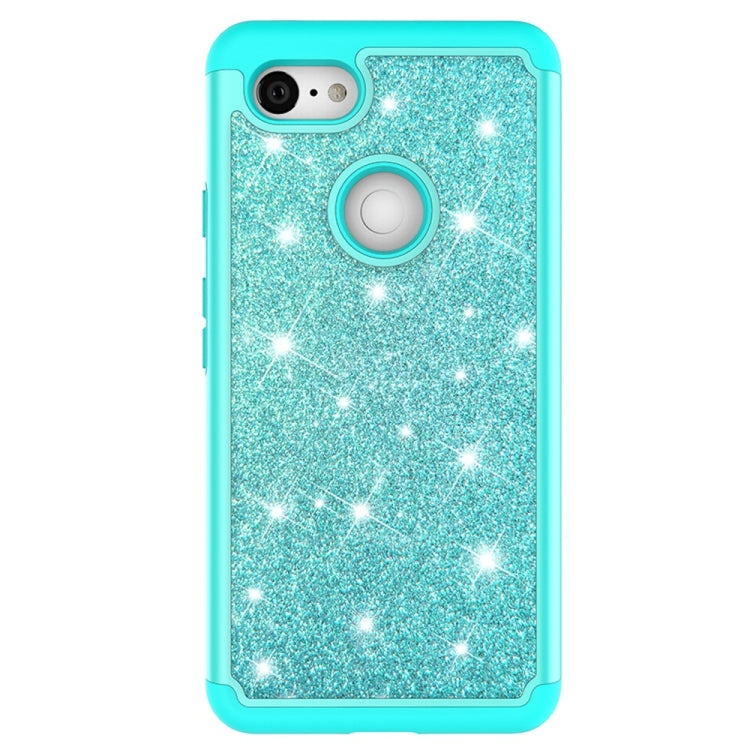 Glitter Powder Contrast Skin Shockproof Silicone + PC Protective Case for Google Pixel 3 XL