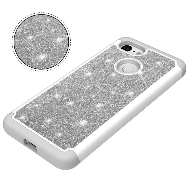 Glitter Powder Contrast Skin Shockproof Silicone + PC Protective Case for Google Pixel 3 XL