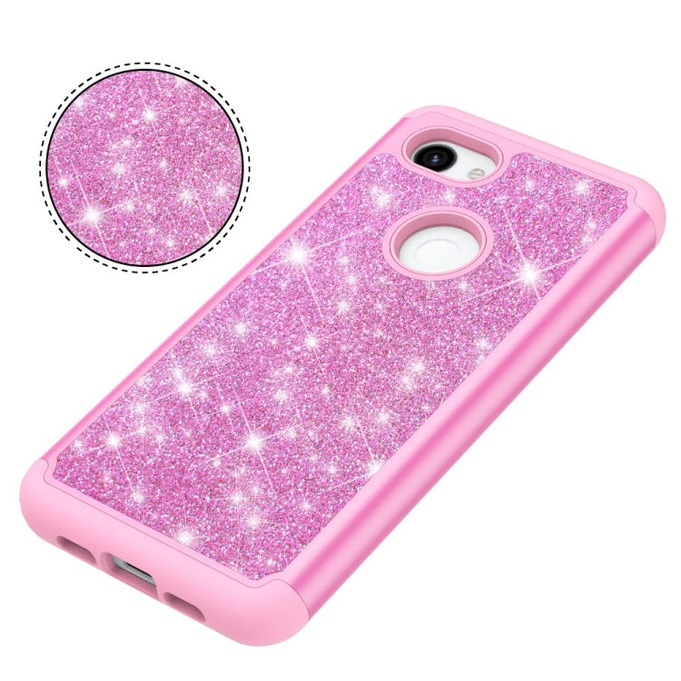Glitter Powder Contrast Skin Shockproof Silicone + PC Protective Case for Google Pixel 3A