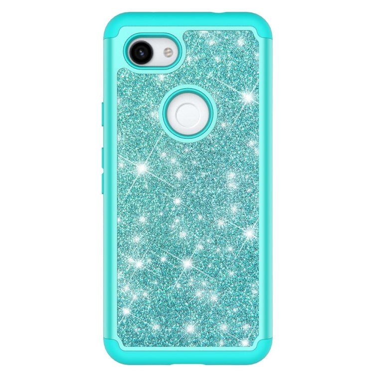 Glitter Powder Contrast Skin Shockproof Silicone + PC Protective Case for Google Pixel 3A