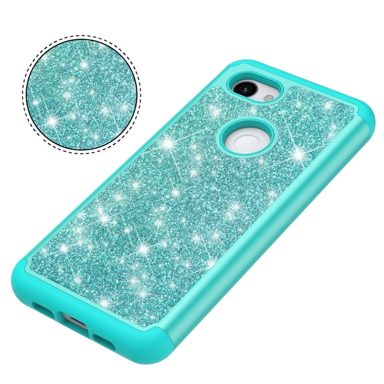 Glitter Powder Contrast Skin Shockproof Silicone + PC Protective Case for Google Pixel 3A