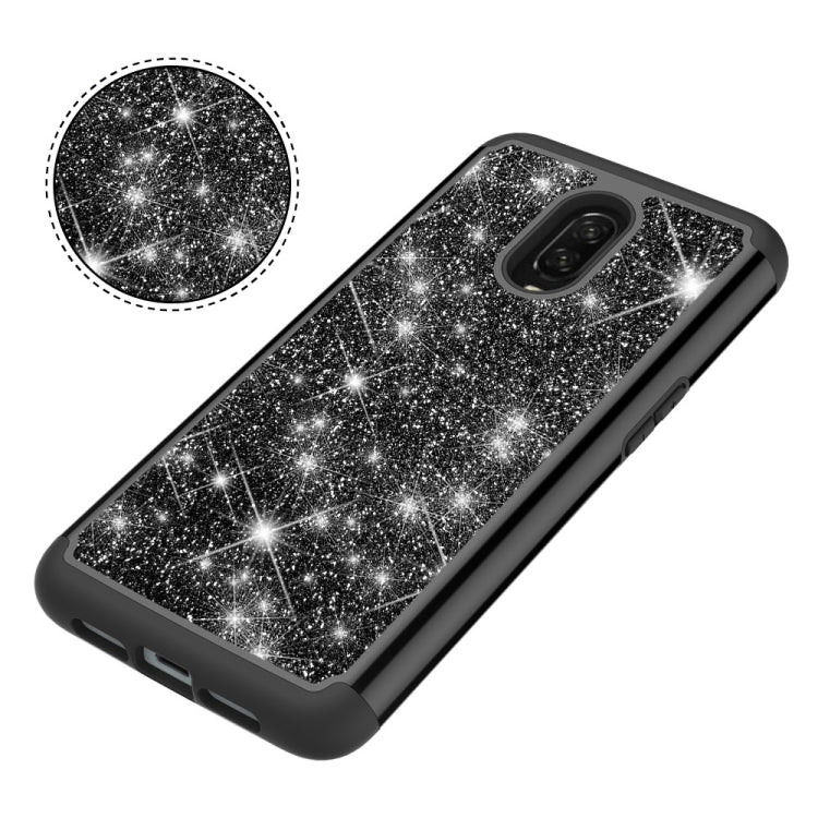 Glitter Powder Contrast Skin Shockproof Silicone + PC Protective Case for OnePlus 6T