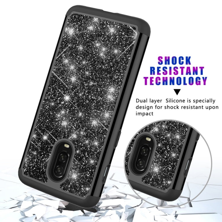 Glitter Powder Contrast Skin Shockproof Silicone + PC Protective Case for OnePlus 6T