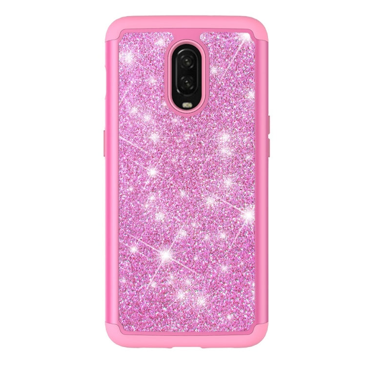 Glitter Powder Contrast Skin Shockproof Silicone + PC Protective Case for OnePlus 6T