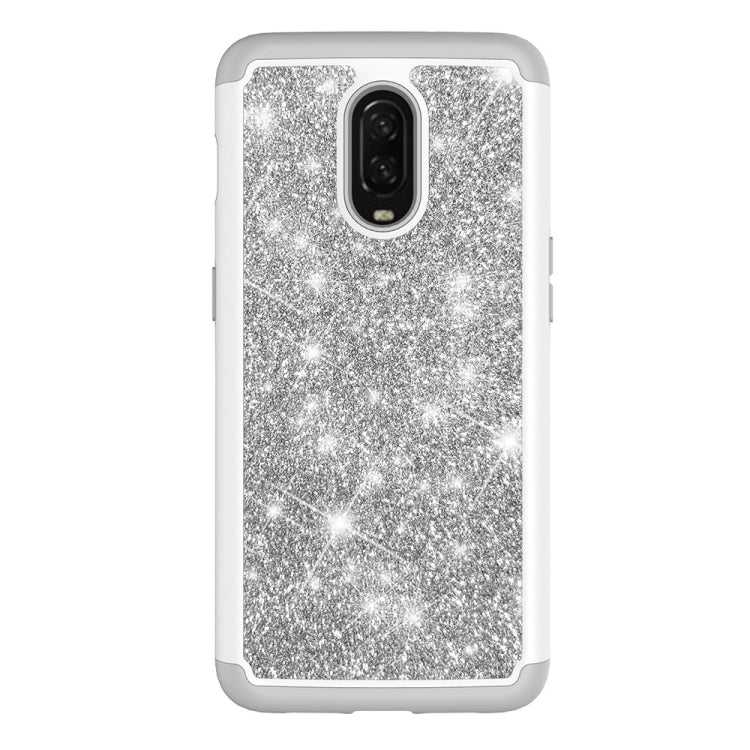 Glitter Powder Contrast Skin Shockproof Silicone + PC Protective Case for OnePlus 6T