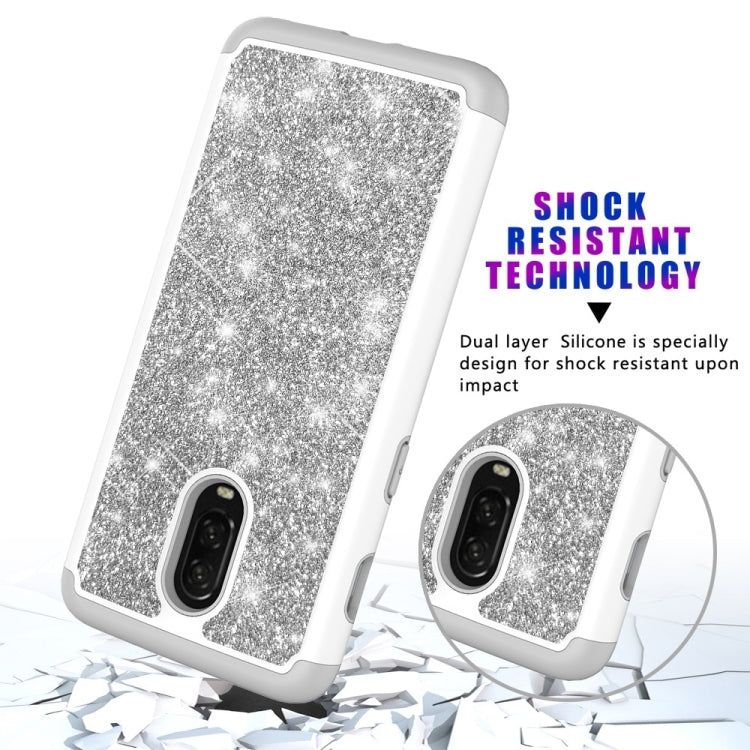 Glitter Powder Contrast Skin Shockproof Silicone + PC Protective Case for OnePlus 6T