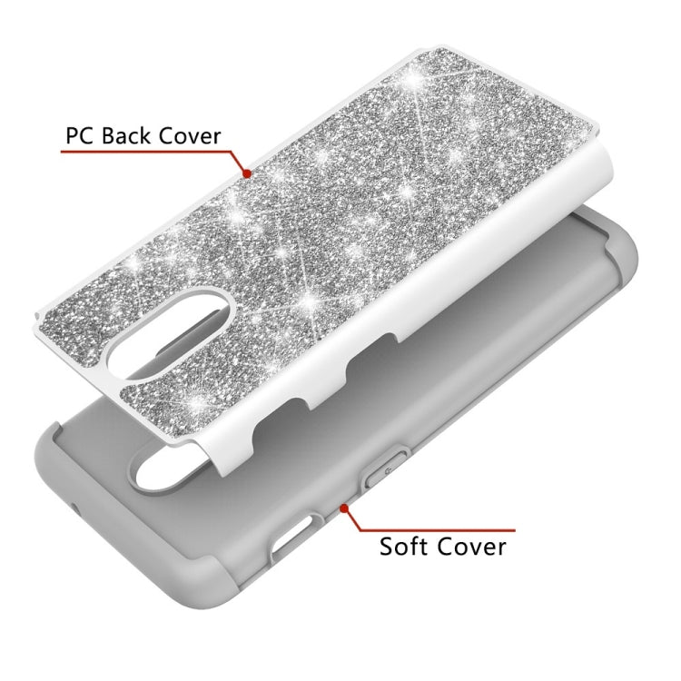 Glitter Powder Contrast Skin Shockproof Silicone + PC Protective Case for OnePlus 6T
