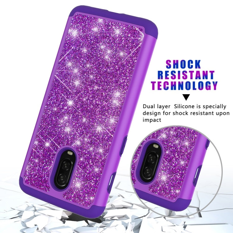 Glitter Powder Contrast Skin Shockproof Silicone + PC Protective Case for OnePlus 6T