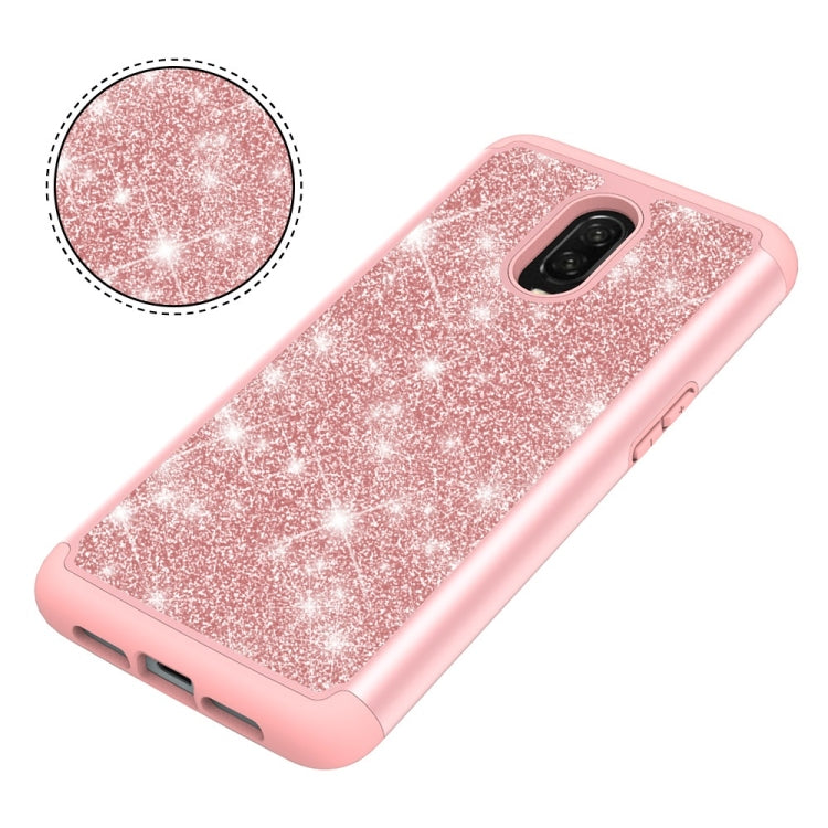 Glitter Powder Contrast Skin Shockproof Silicone + PC Protective Case for OnePlus 6T