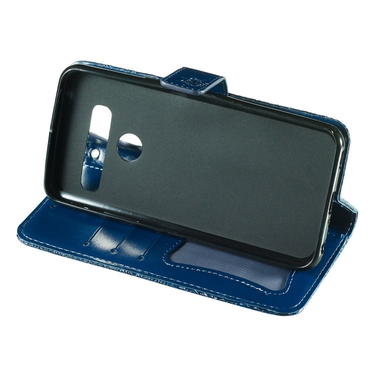 Pressed Printing Rattan Flower Pattern Horizontal Flip PU Leather Case for LG G8 ThinQ / G8S ThinQ, with Holder & Card Slots & Wallet & Photo Frame