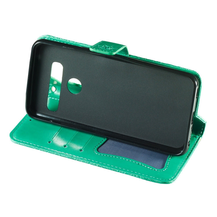 Pressed Printing Rattan Flower Pattern Horizontal Flip PU Leather Case for LG G8 ThinQ / G8S ThinQ, with Holder & Card Slots & Wallet & Photo Frame