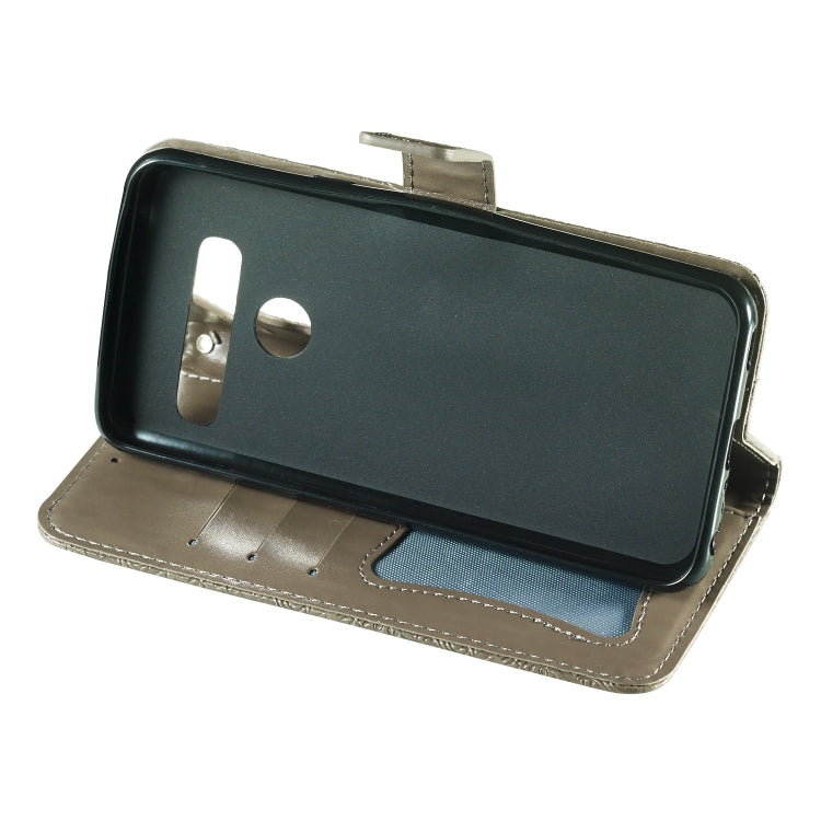 Pressed Printing Rattan Flower Pattern Horizontal Flip PU Leather Case for LG G8 ThinQ / G8S ThinQ, with Holder & Card Slots & Wallet & Photo Frame