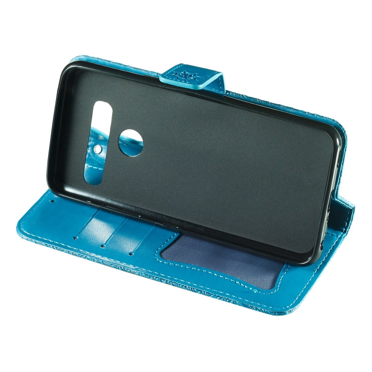 Pressed Printing Rattan Flower Pattern Horizontal Flip PU Leather Case for LG G8 ThinQ / G8S ThinQ, with Holder & Card Slots & Wallet & Photo Frame