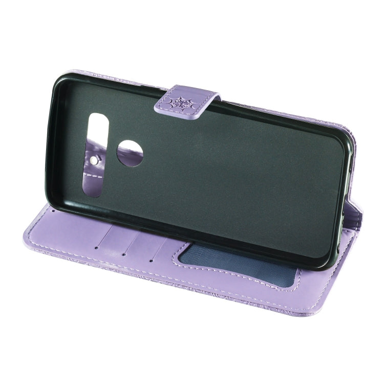 Pressed Printing Rattan Flower Pattern Horizontal Flip PU Leather Case for LG G8 ThinQ / G8S ThinQ, with Holder & Card Slots & Wallet & Photo Frame