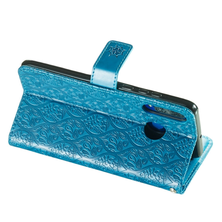 Pressed Printing Rattan Flower Pattern Horizontal Flip PU Leather Case for Huawei P30 Lite / Nova 4e, with Holder & Card Slots & Wallet & Photo Frame