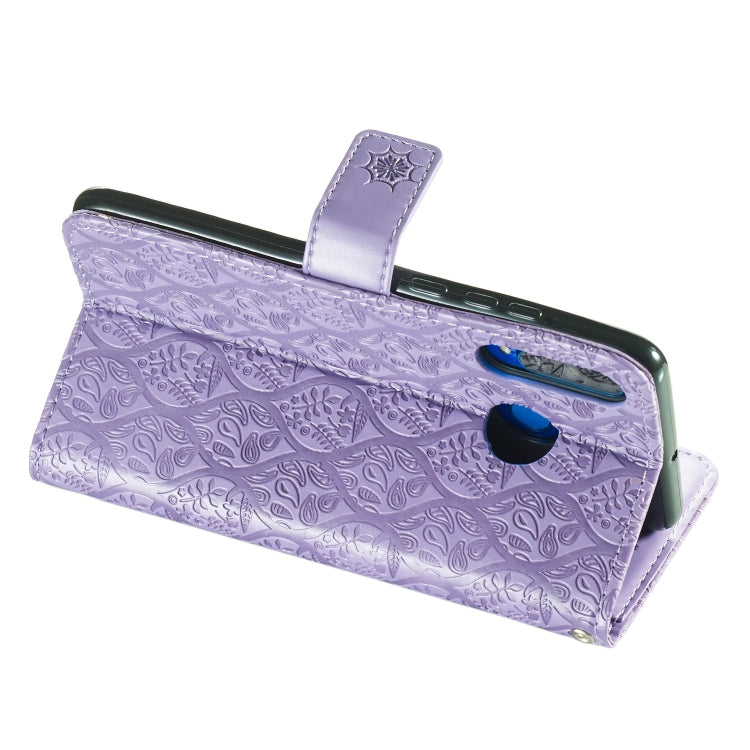 Pressed Printing Rattan Flower Pattern Horizontal Flip PU Leather Case for Huawei P30 Lite / Nova 4e, with Holder & Card Slots & Wallet & Photo Frame