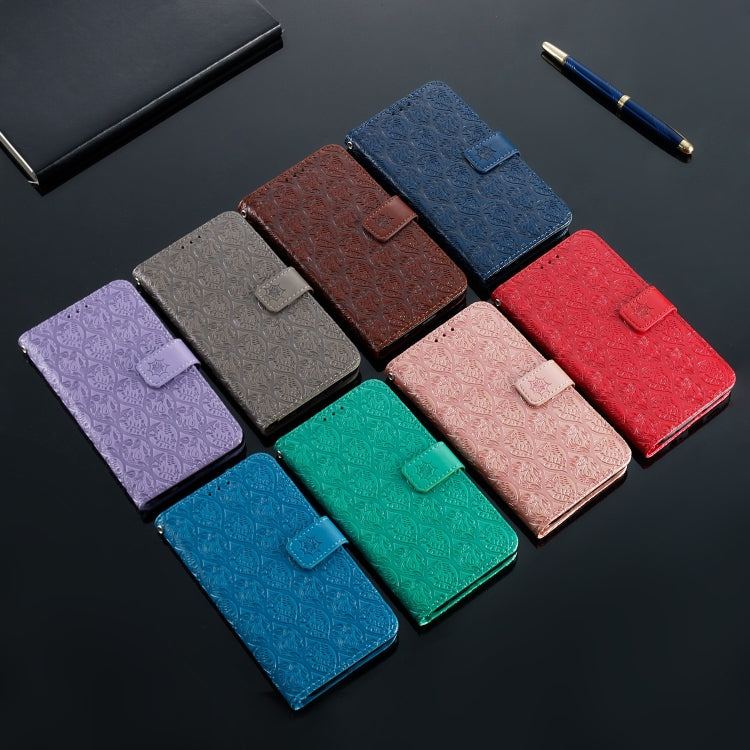 Pressed Printing Rattan Flower Pattern Horizontal Flip PU Leather Case for Huawei P30 Lite / Nova 4e, with Holder & Card Slots & Wallet & Photo Frame