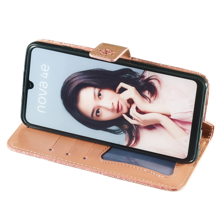 Pressed Printing Rattan Flower Pattern Horizontal Flip PU Leather Case for Huawei P30 Lite / Nova 4e, with Holder & Card Slots & Wallet & Photo Frame