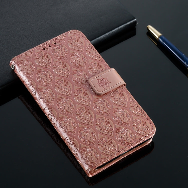 Pressed Printing Rattan Flower Pattern Horizontal Flip PU Leather Case for Huawei P30 Lite / Nova 4e, with Holder & Card Slots & Wallet & Photo Frame