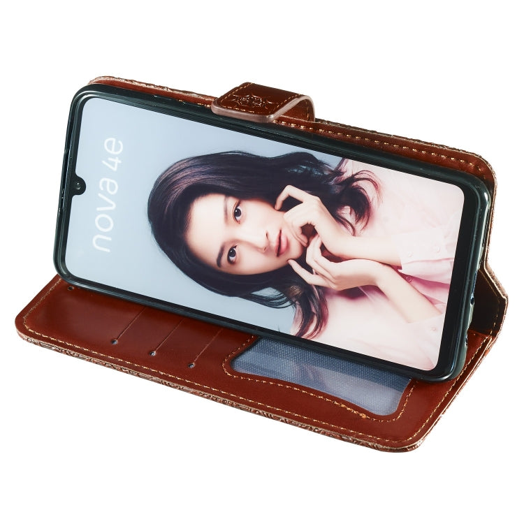 Pressed Printing Rattan Flower Pattern Horizontal Flip PU Leather Case for Huawei P30 Lite / Nova 4e, with Holder & Card Slots & Wallet & Photo Frame