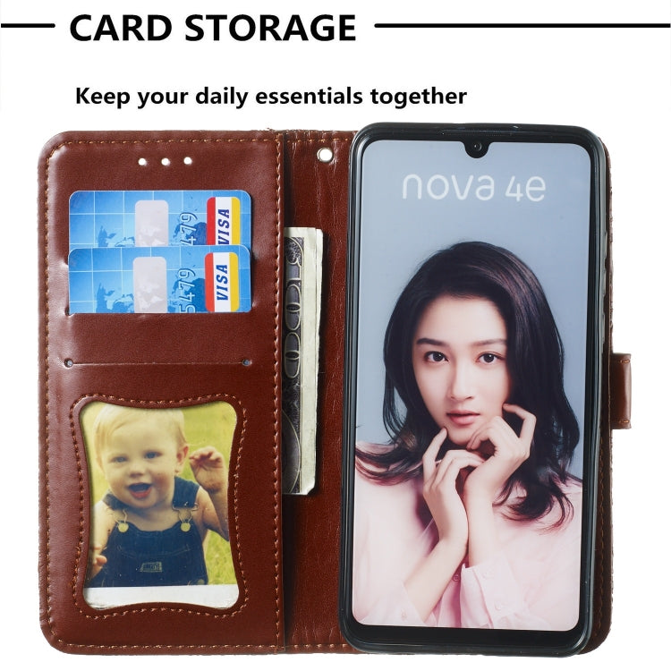 Pressed Printing Rattan Flower Pattern Horizontal Flip PU Leather Case for Huawei P30 Lite / Nova 4e, with Holder & Card Slots & Wallet & Photo Frame