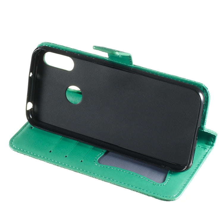 Pressed Printing Rattan Flower Pattern Horizontal Flip PU Leather Case for Huawei Y6 2019 / Honor 8A, with Holder & Card Slots & Wallet & Photo Frame