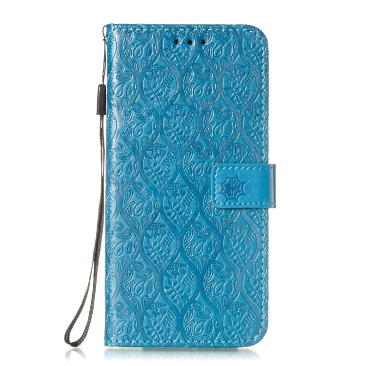 Pressed Printing Rattan Flower Pattern Horizontal Flip PU Leather Case for Huawei Y6 2019 / Honor 8A, with Holder & Card Slots & Wallet & Photo Frame