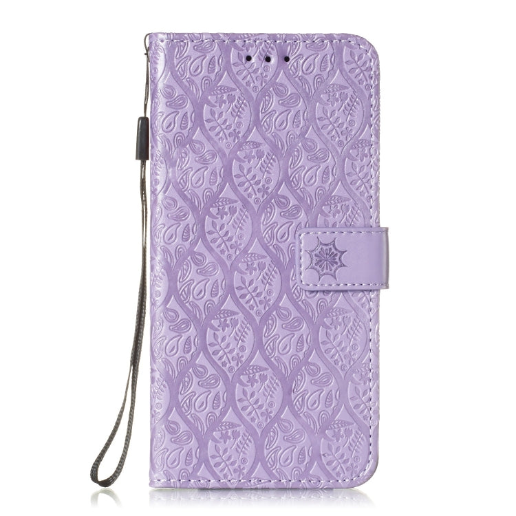 Pressed Printing Rattan Flower Pattern Horizontal Flip PU Leather Case for Huawei Y6 2019 / Honor 8A, with Holder & Card Slots & Wallet & Photo Frame