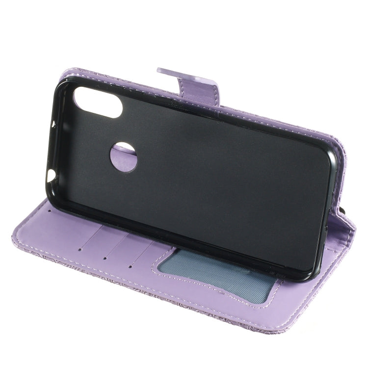 Pressed Printing Rattan Flower Pattern Horizontal Flip PU Leather Case for Huawei Y6 2019 / Honor 8A, with Holder & Card Slots & Wallet & Photo Frame