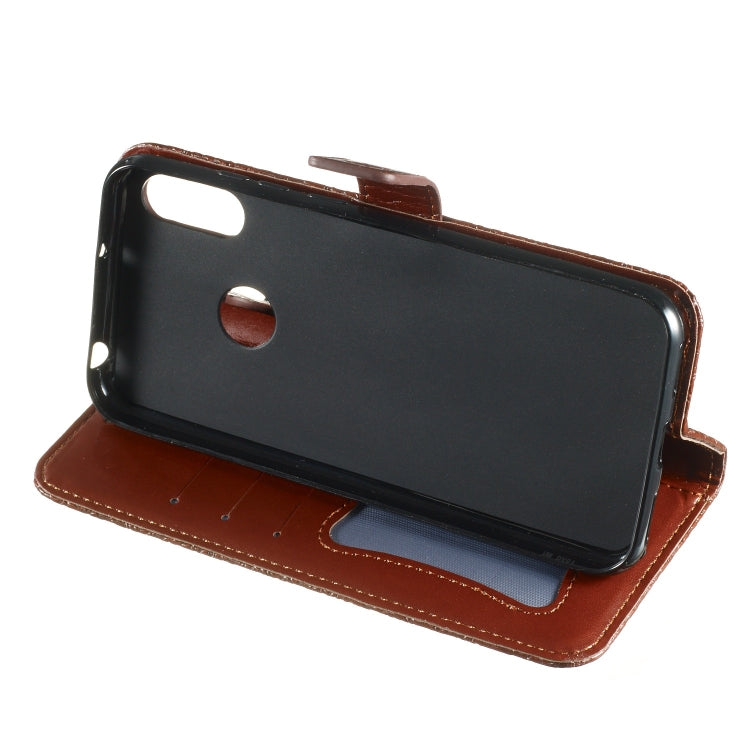 Pressed Printing Rattan Flower Pattern Horizontal Flip PU Leather Case for Huawei Y6 2019 / Honor 8A, with Holder & Card Slots & Wallet & Photo Frame