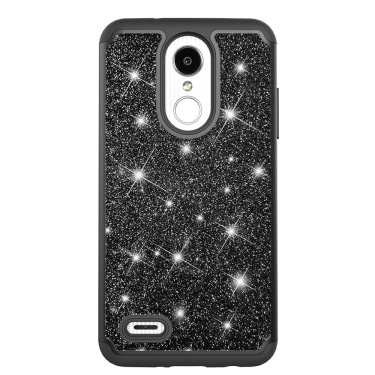 Glitter Powder Contrast Skin Shockproof Silicone + PC Protective Case for LG Aristo 2 / K8 2018 US Version / Aristo 2 Plus / LG LV3 2018