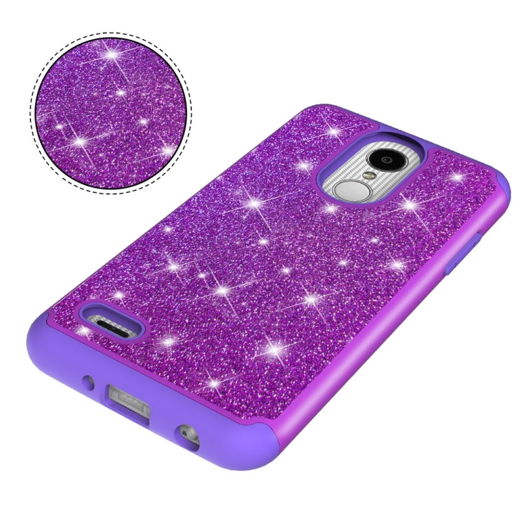 Glitter Powder Contrast Skin Shockproof Silicone + PC Protective Case for LG Aristo 2 / K8 2018 US Version / Aristo 2 Plus / LG LV3 2018