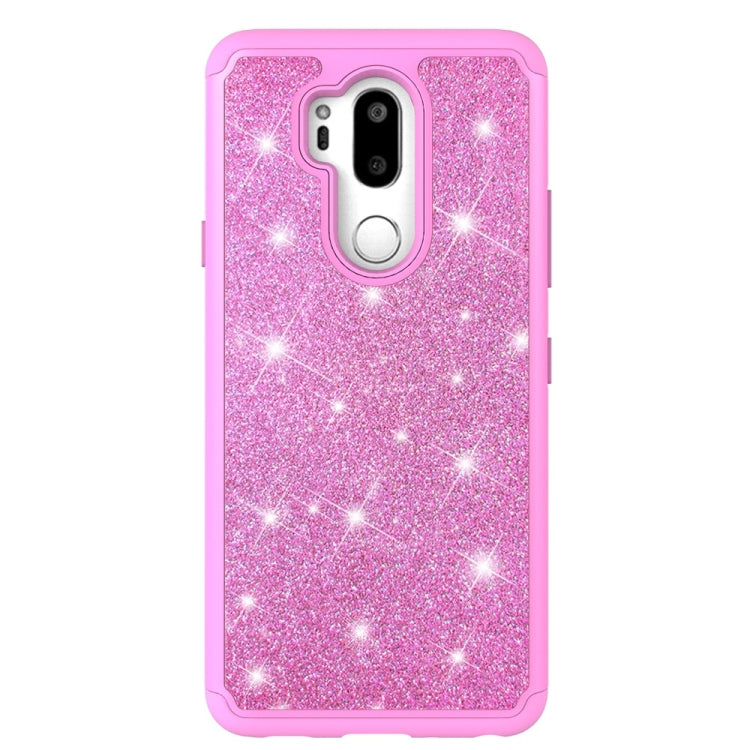 Glitter Powder Contrast Skin Shockproof Silicone + PC Protective Case for LG G7 ThinQ / G7