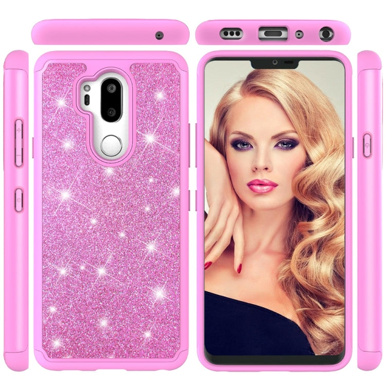 Glitter Powder Contrast Skin Shockproof Silicone + PC Protective Case for LG G7 ThinQ / G7