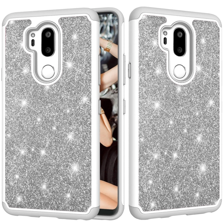 Glitter Powder Contrast Skin Shockproof Silicone + PC Protective Case for LG G7 ThinQ / G7